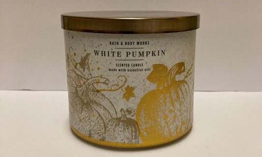 White Pumpkin 3 Wick Candle 14.5 Ounce Full Size