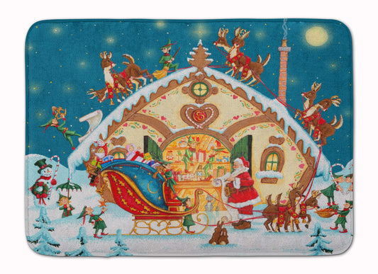 PJH3004RUG Santa Claus Loading The Sleigh Bath Mat Machine Washable Anti-Fatigue Memory Foam Kitchen Rug, 19 X 27, Multicolor