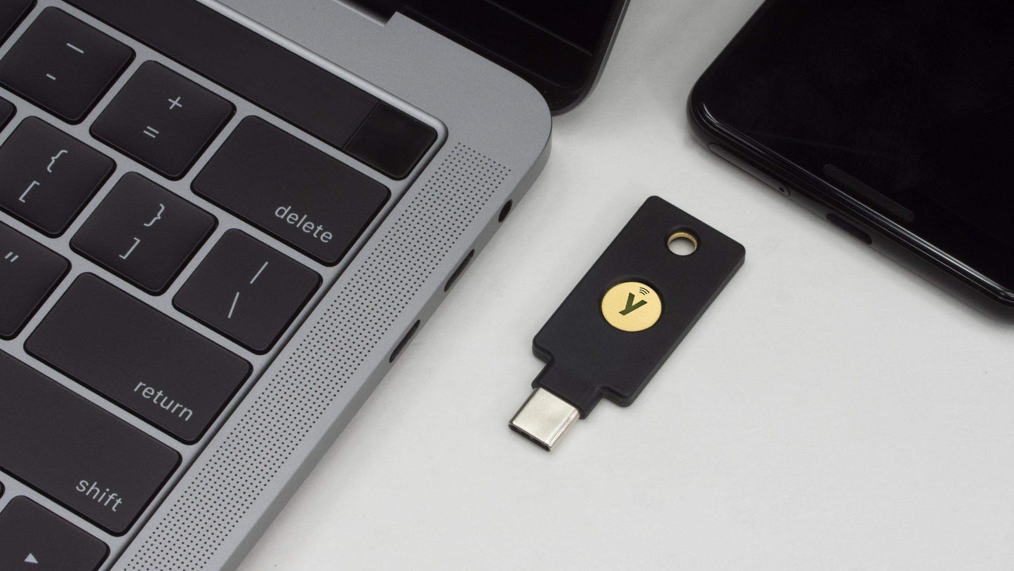 '- YubiKey 5C NFC - Two Factor Authentication USB and NFC Security Key, Fits USB-C Ports and Works with Supported NFC Mobile Devices - Protect Your Online Accounts with More Than a Password