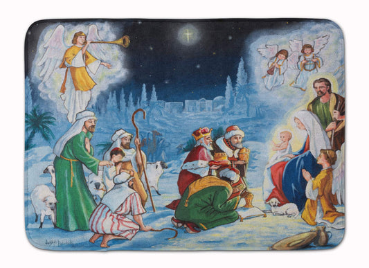 PJH3005RUG Nativity Born in Bethlehem Bath Mat Machine Washable Anti-Fatigue Memory Foam Kitchen Rug, 19 X 27, Multicolor