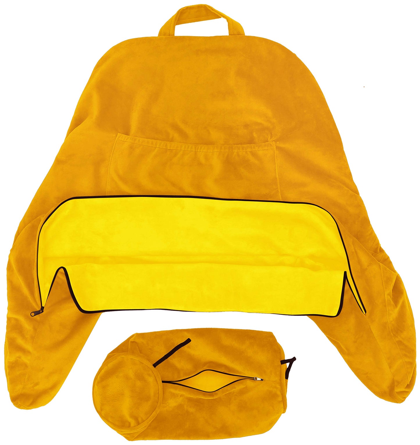 XXL Cover Aspen Edition Gold Rush, Reversible Microfiber to Microsuede, Side Back Pockets Handle for Transport Super Cozy Bed Rest Cover with Arms Easy Care