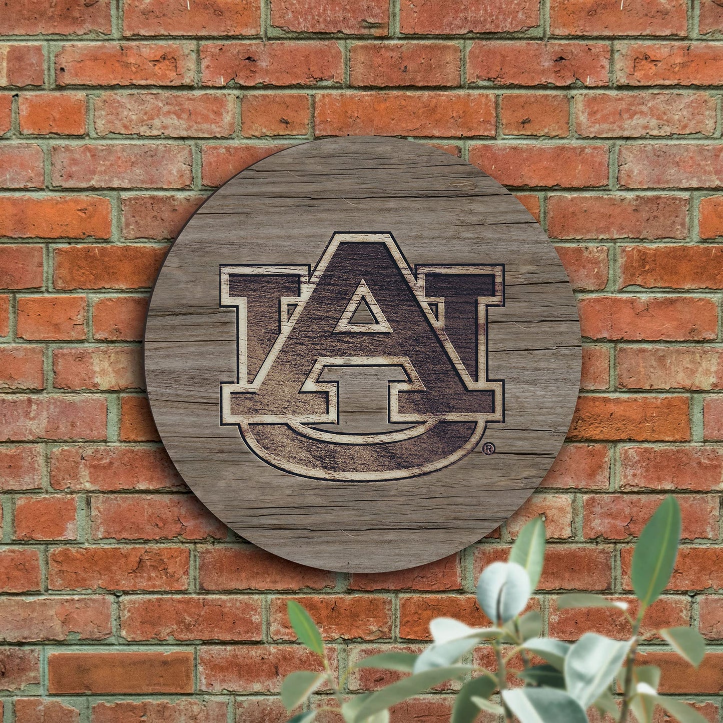 Collegiate Logo Auburn University 17 x 17 MDF Wood Decorative Barrel Top Sign
