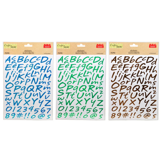 Crafter's Square Foil Alphabet Stickers, 72-ct. Packs (Pack of 36)