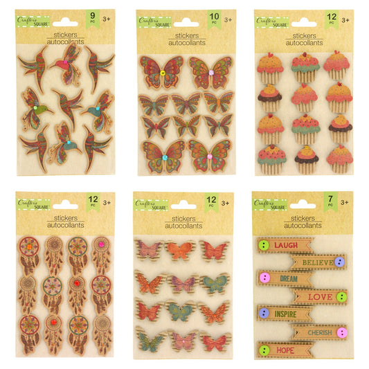Crafter's Square Corrugated Kraft Stickers (Pack of 36)