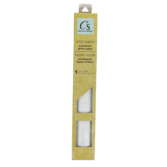 Crafter's Square Silver Glitter Vinyl Paper, 12x48 in. (Pack of 4)