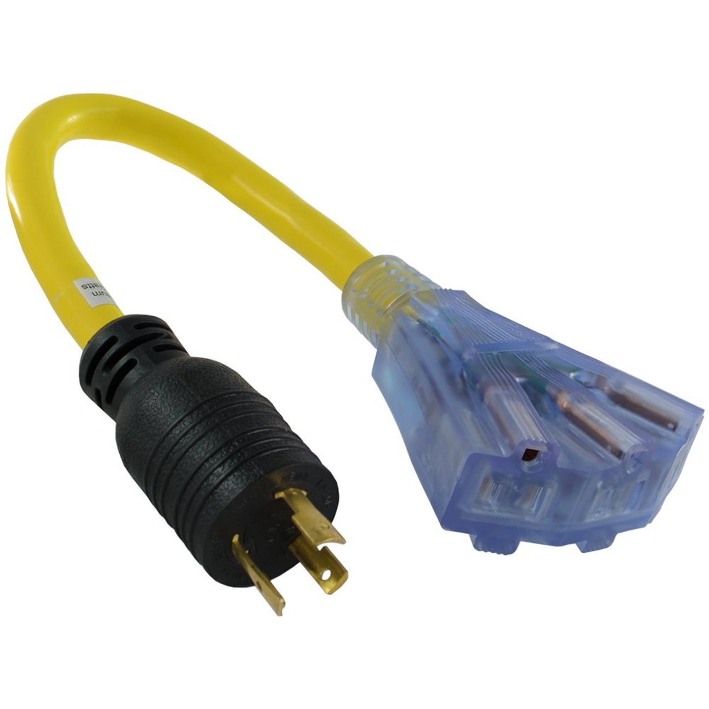 Tri-Outlet 20-Amp Locking Power Cord for Versatile Electrical Connections