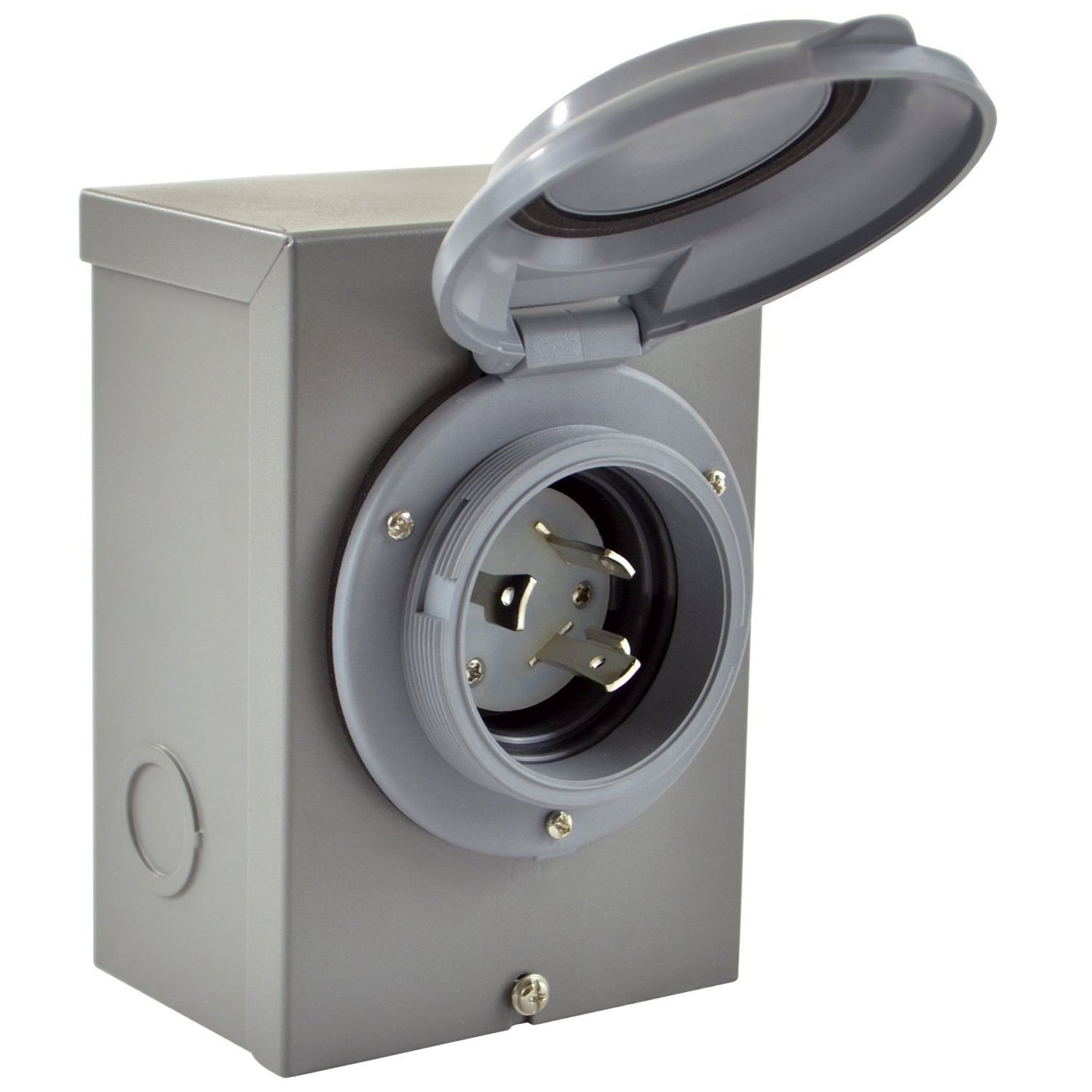 Grey Temporary Power Inlet Box for Safe and Efficient Power Access