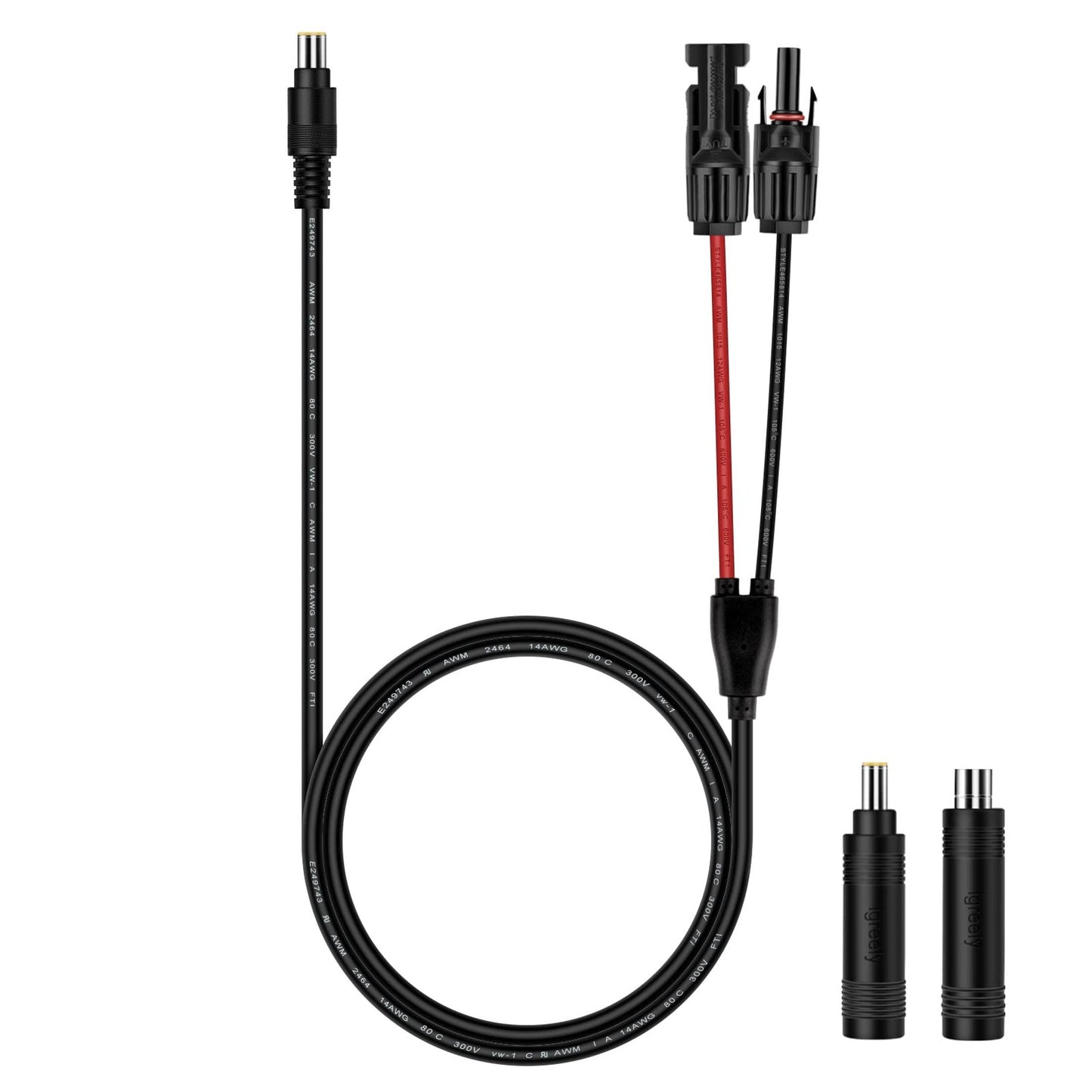 Solar Panel 8mm Adapter Cable with 5.5x2.5mm Converter for Power Stations