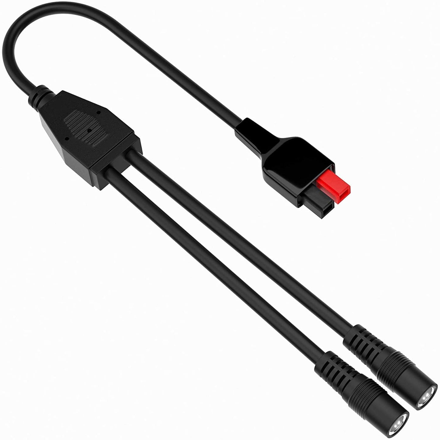 Solar Y Splitter Cable for DC Power, 1 Male to Dual Female 5.5mm Connector