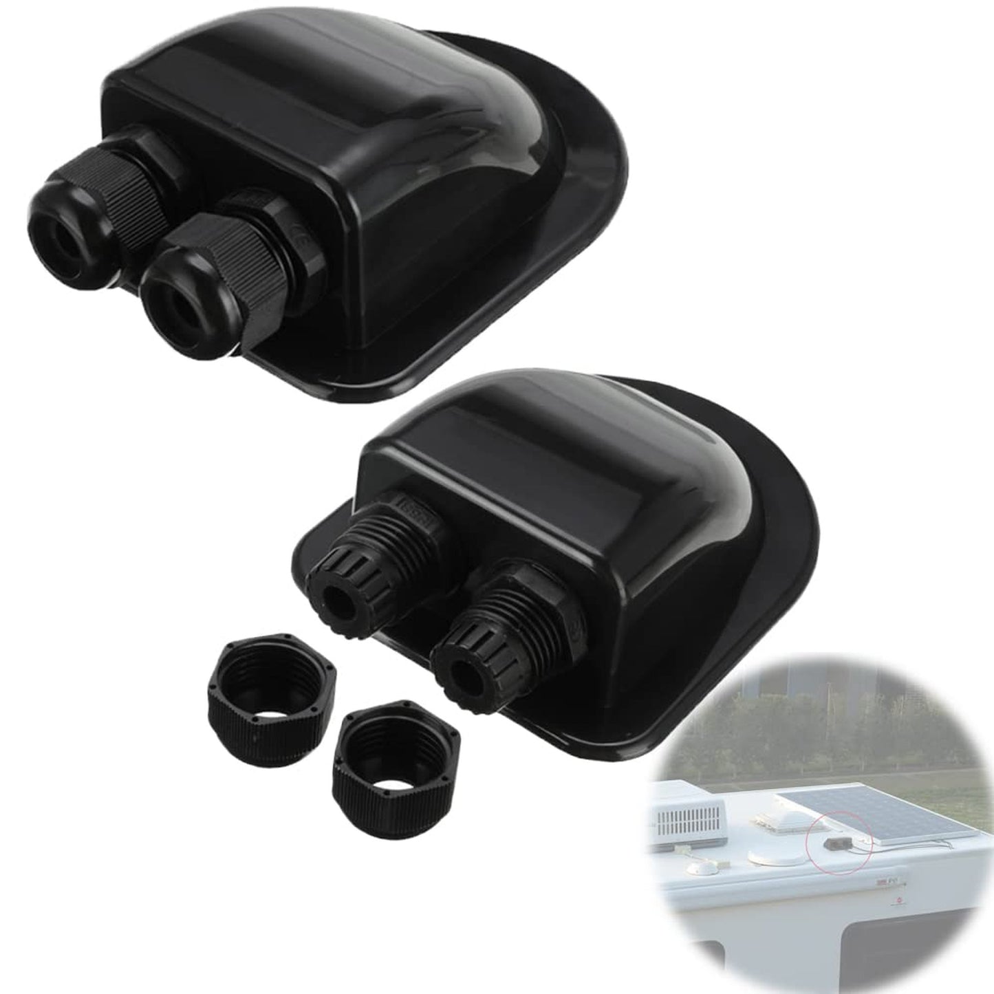 Solar Cable Entry Gland Box for RV Boat Caravan Roof Wire Connector