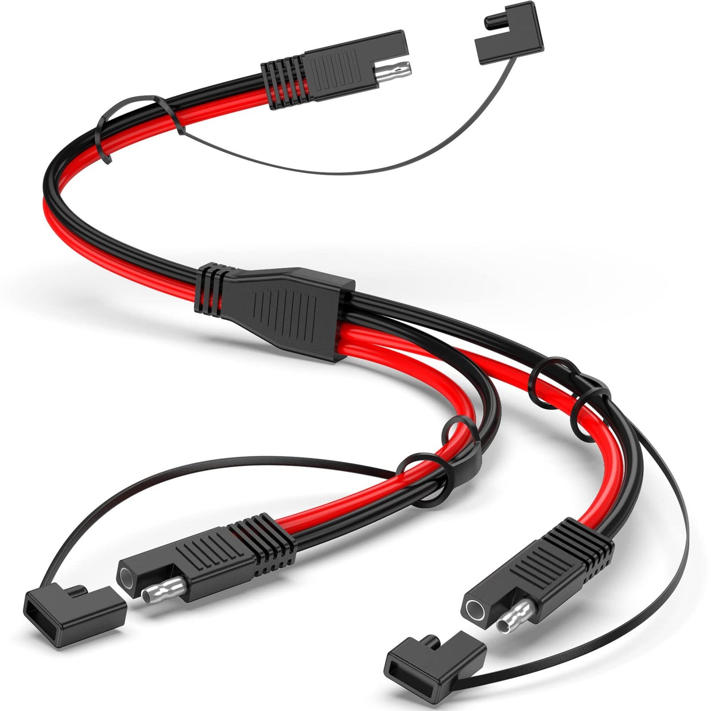 SAE Y Splitter Cable 10AWG Quick Disconnect 2-Way Extension for Solar Charging