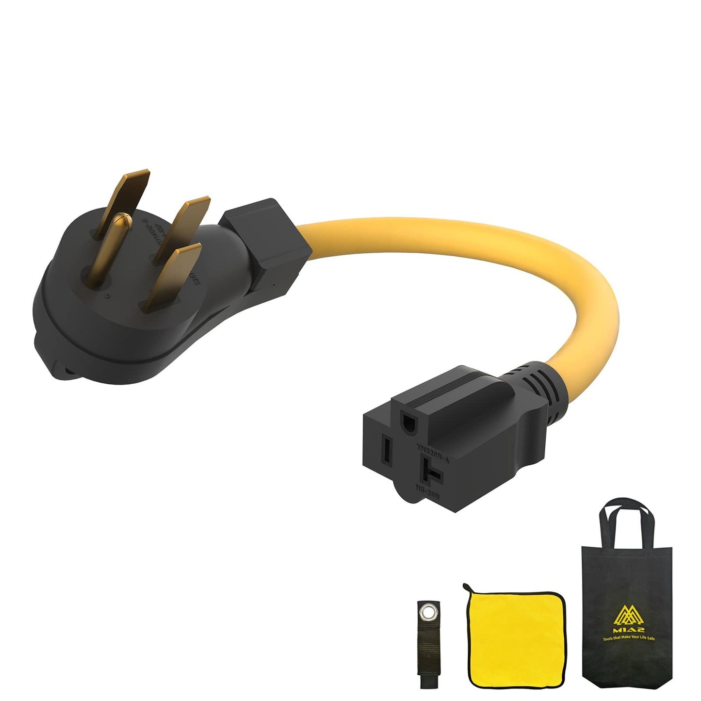 240V to 120V NEMA 14-50P to 5-15R RV Generator Power Cord Adapter