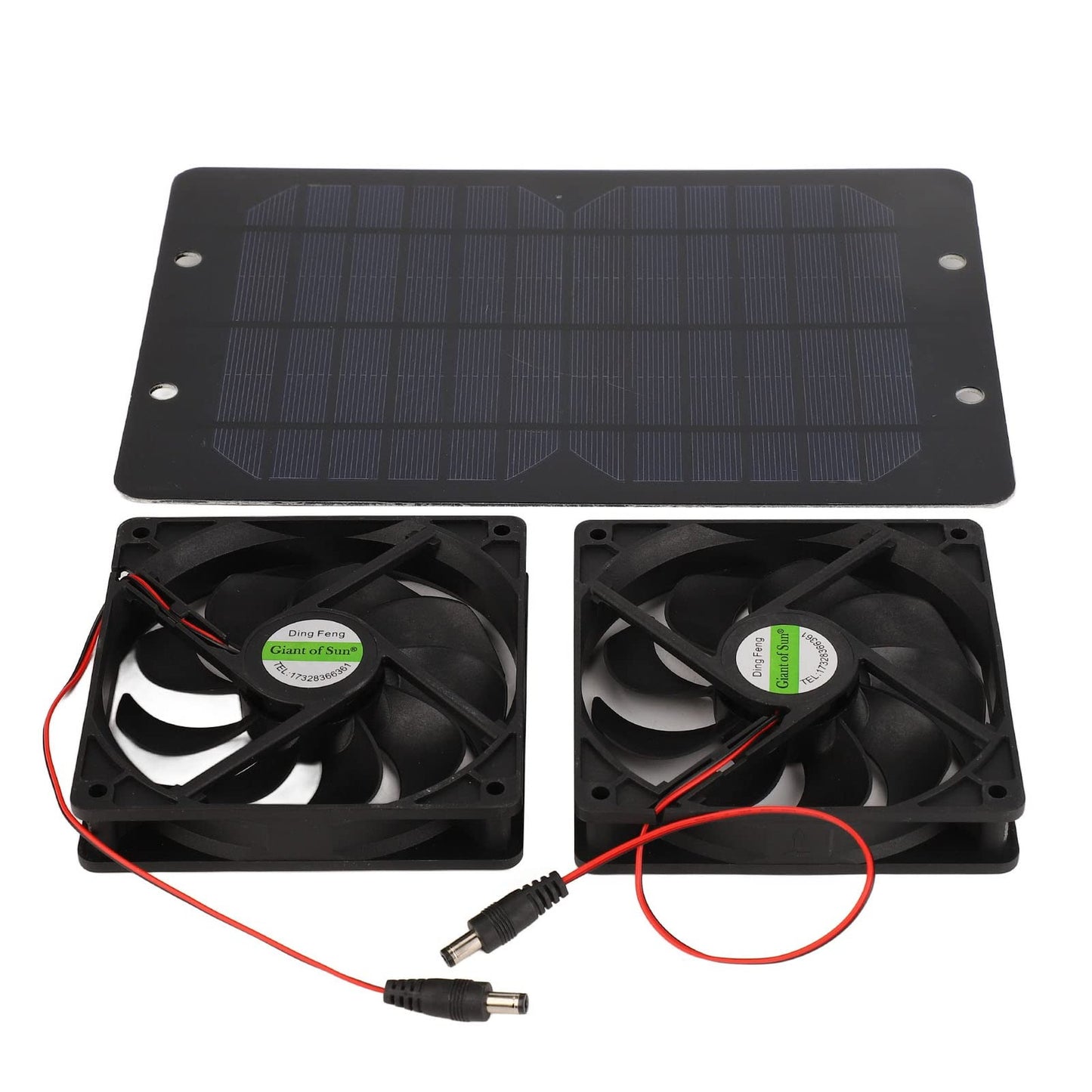 Solar Powered Dual Fan Kit for Greenhouse and Outdoor Ventilation