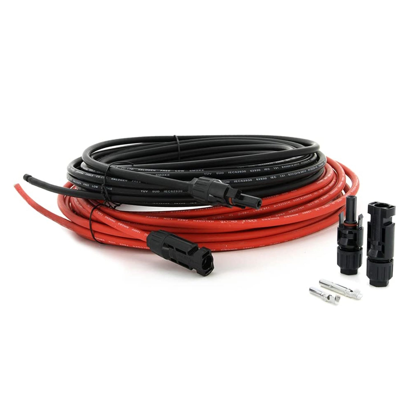 30Feet 10AWG Solar Panel Extension Cable Wire with Connectors - Black & Red