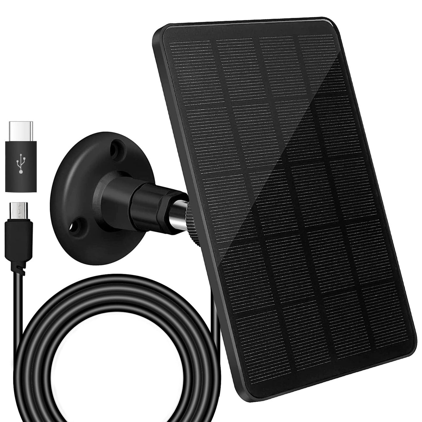 Solar Power Charger for Outdoor Security Camera with Adjustable Mount