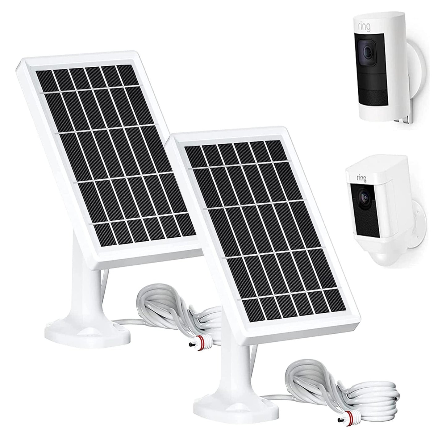 Dual Solar Charger for Ring Camera Spotlight and Stick Up Battery Packs