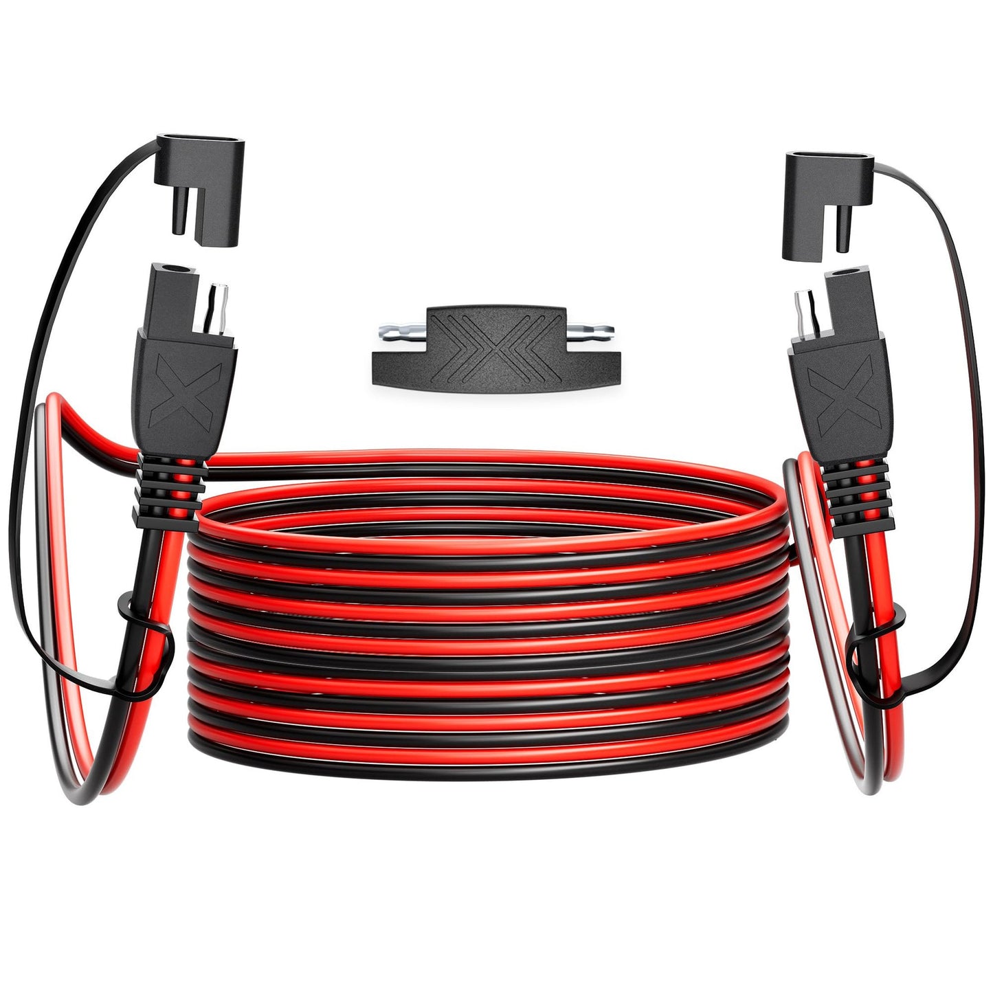 30FT SAE Extension Cable 16 AWG Quick Disconnect for Solar and Automotive Use