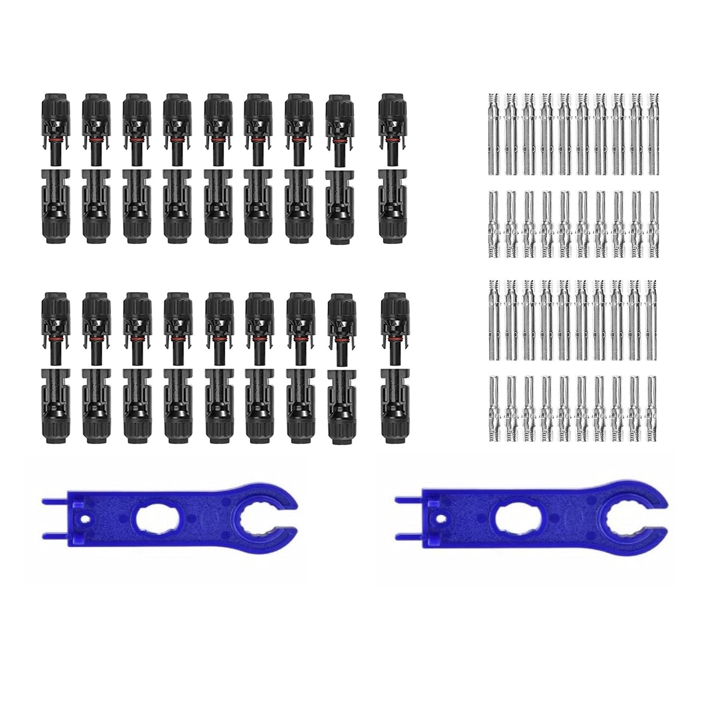 40PCS Waterproof Solar Panel Connectors IP67 Male Female 20Pairs with Spanners