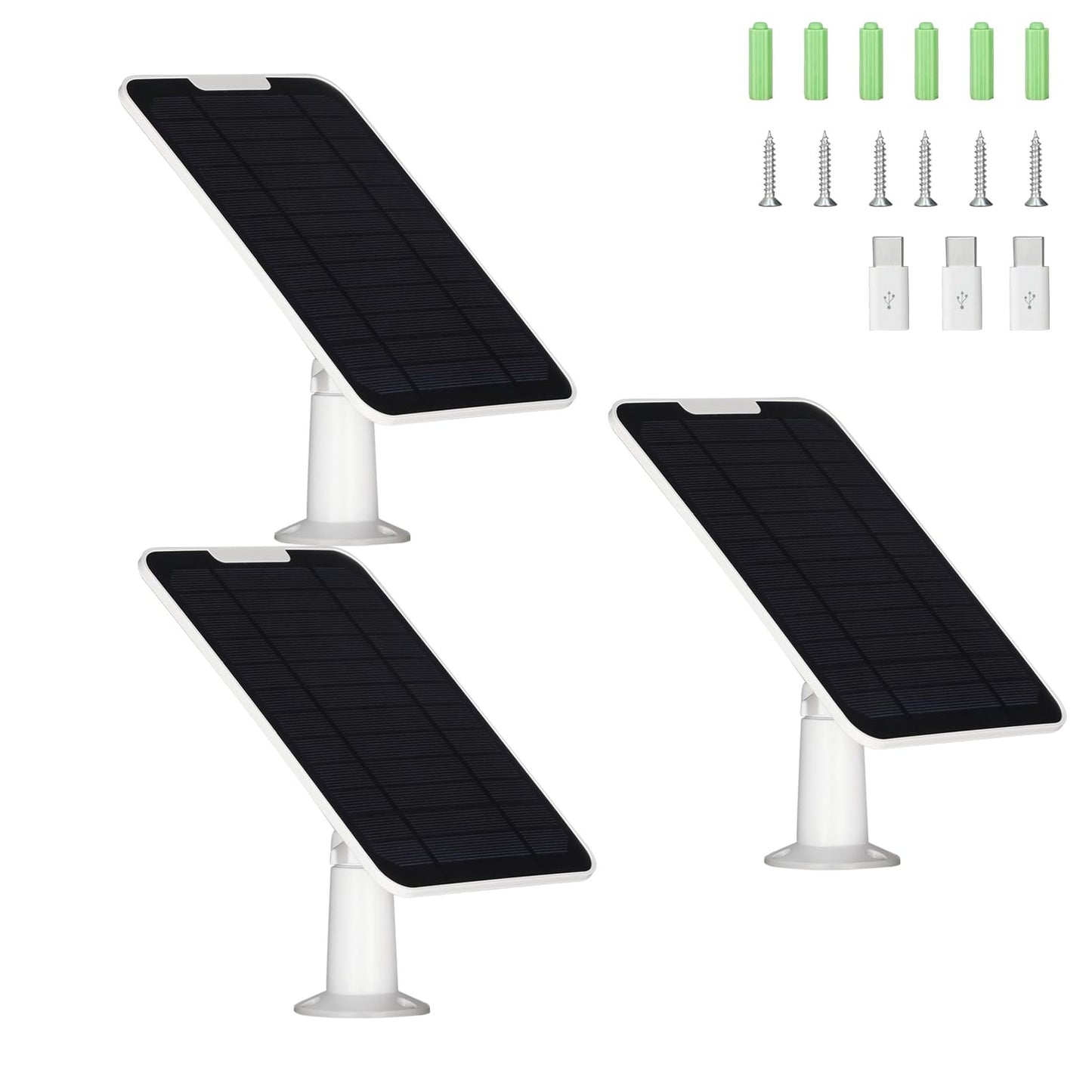 Continuous Power Solar Panel for Eufy Security Cameras - 3 Pack