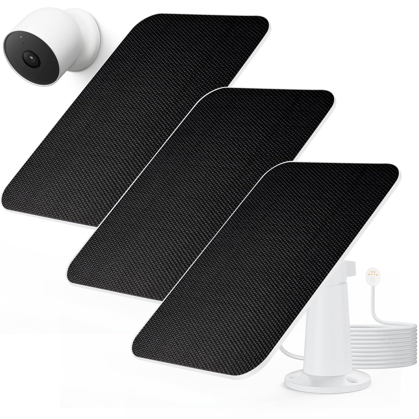 Solar Power Charger for Google Nest Cam Outdoor Indoor - 3 Pack with 13Ft Cable