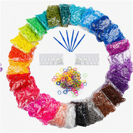 Rainbow Weave Kit: 26 Color Rubber Bands, 730 Pieces