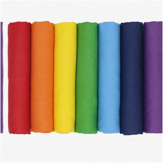 Rainbow Bliss 7-Piece Cotton Fabric Bundle 45cm x 50cm