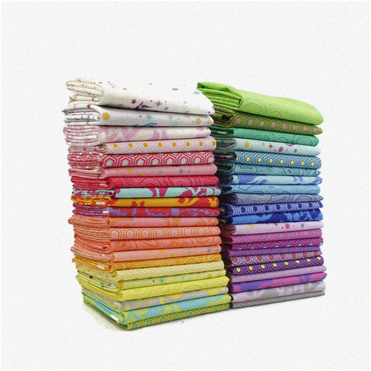 39-Piece Vibrant Cotton Fabric Fat Eighth Bundle