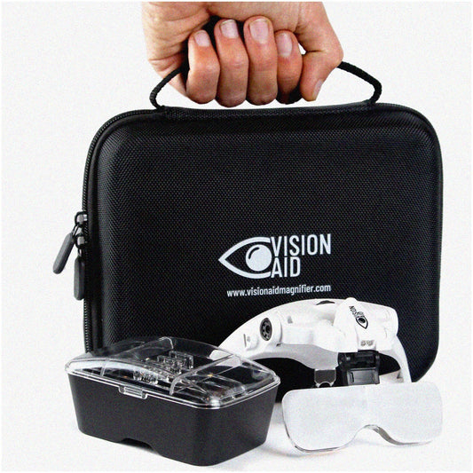 Hands-Free LED Headband Magnifier with 5 Lenses and Storage Case