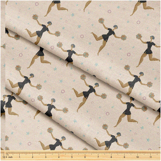 Vibrant Cheerleader Girls Fabric 58" 1 Yard