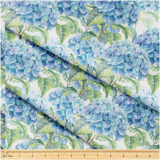 Hydrangea Dreams Watercolor Fabric 58" x 1 Yard