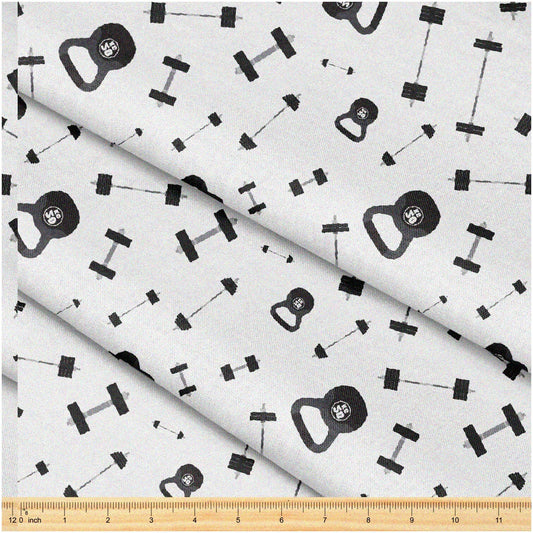 Barbell Patterned Fabric 58" x 1 Yard