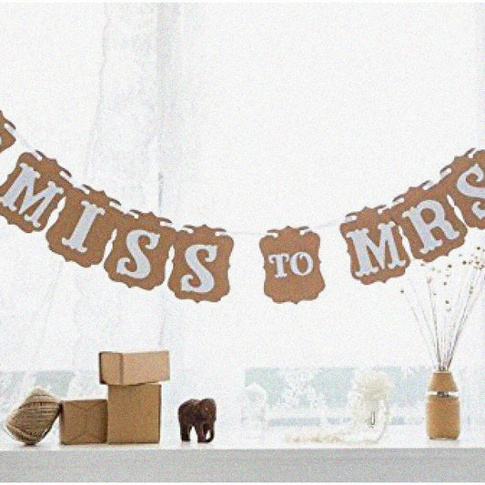 Retro Romance Miss to Mrs Banner 11x13cm