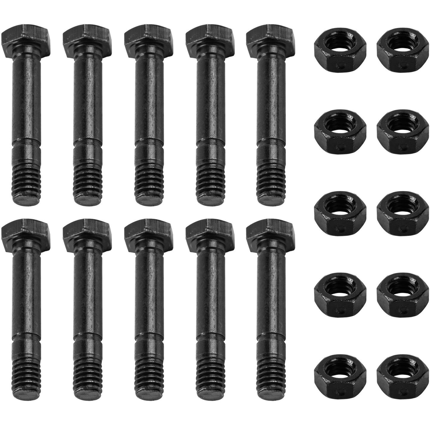 Snowblower Shear Pins and Nuts Set for Ariens Models - Pack of 10