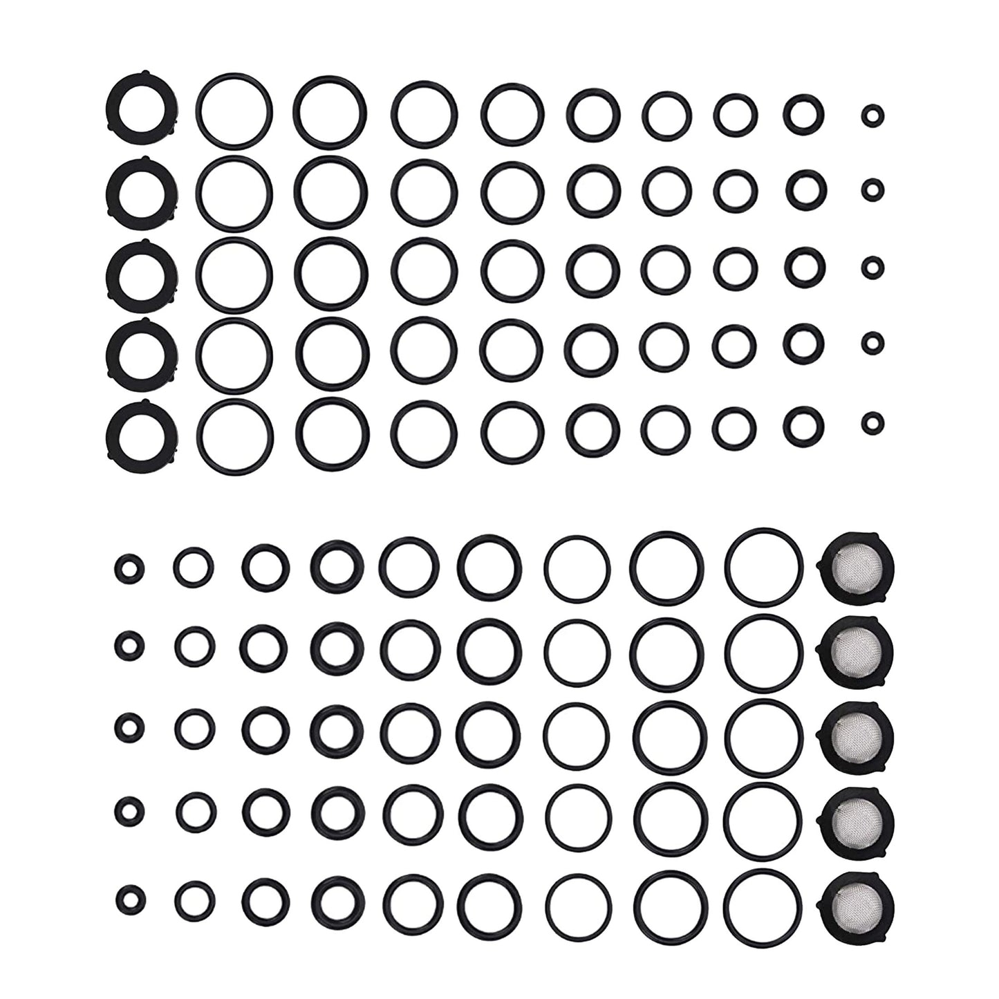 High Pressure Washer O Ring Replacement Kit for Pumps and Hoses, 100 Pieces