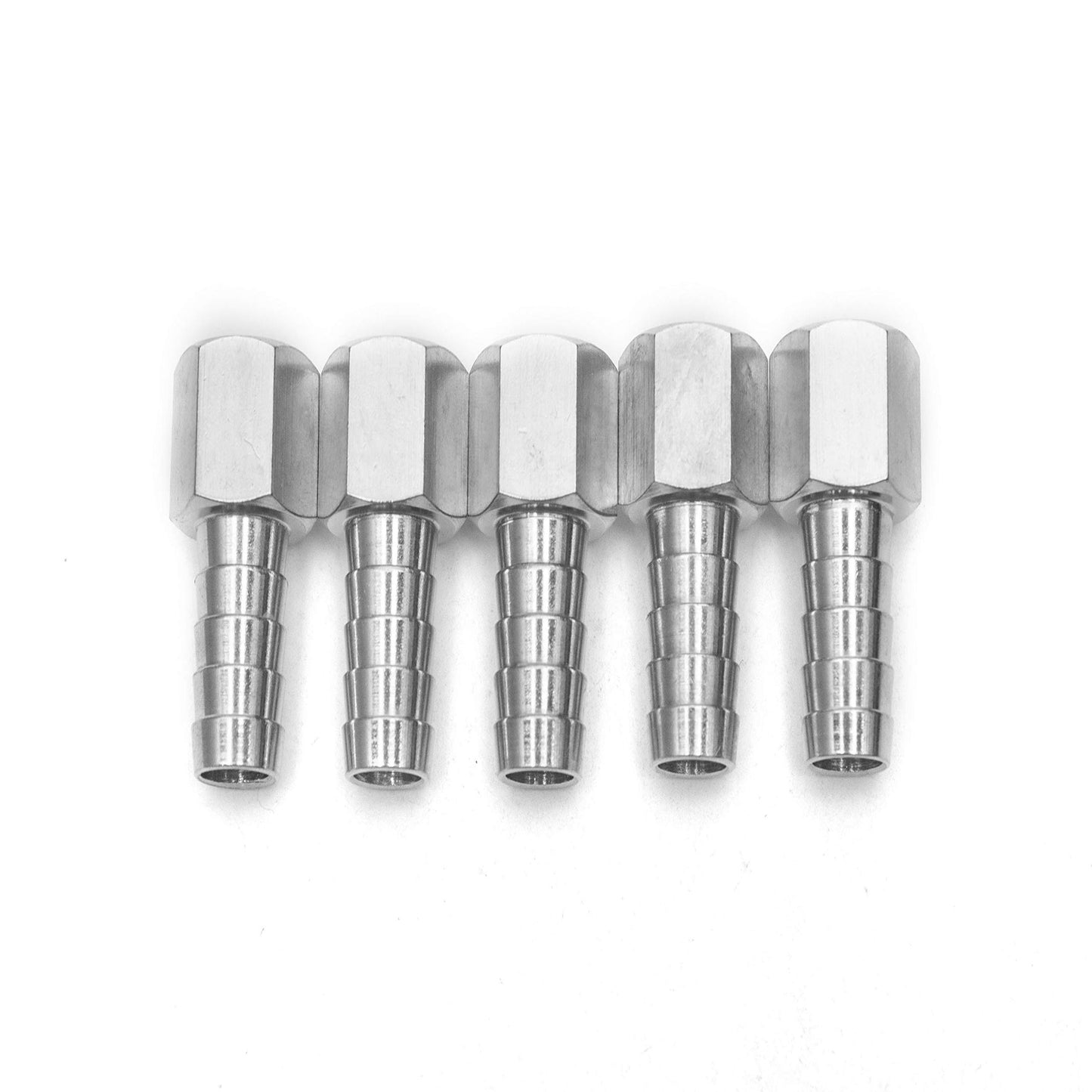 Stainless Steel 316 Barb Fitting Coupler for 1/2" Hose ID Pack of 5