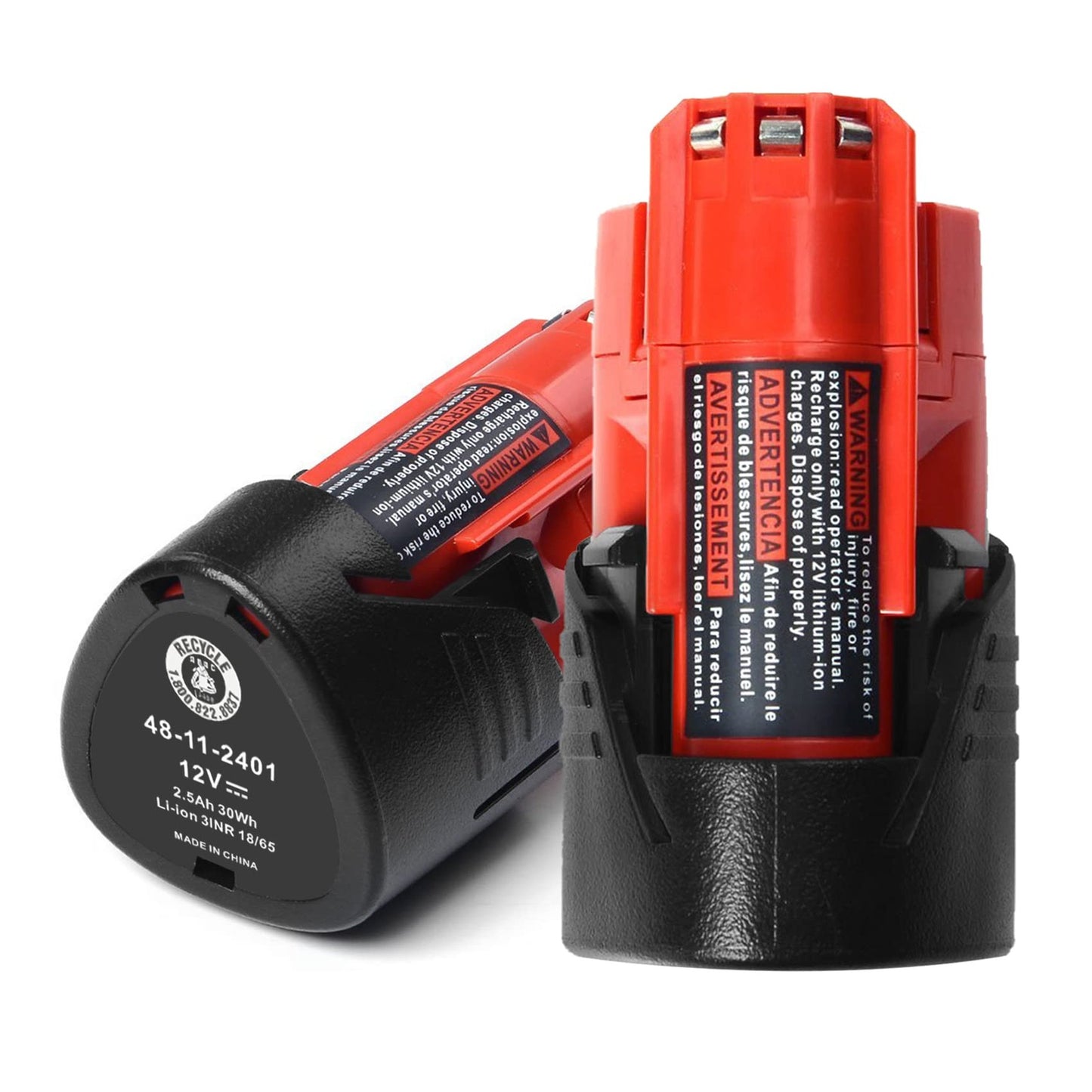 M12 2.5Ah Replacement Battery Pack for Milwaukee Cordless Tools