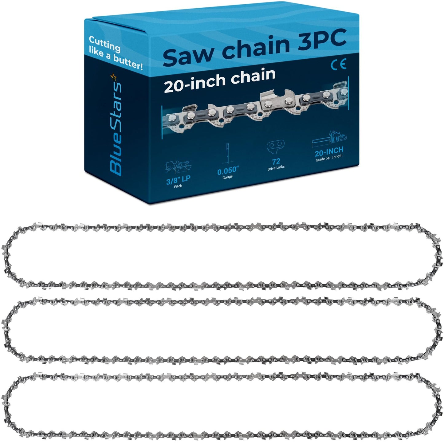 Durable 20-Inch Chainsaw Chain Set for Husqvarna, Stihl, Makita, Poulan