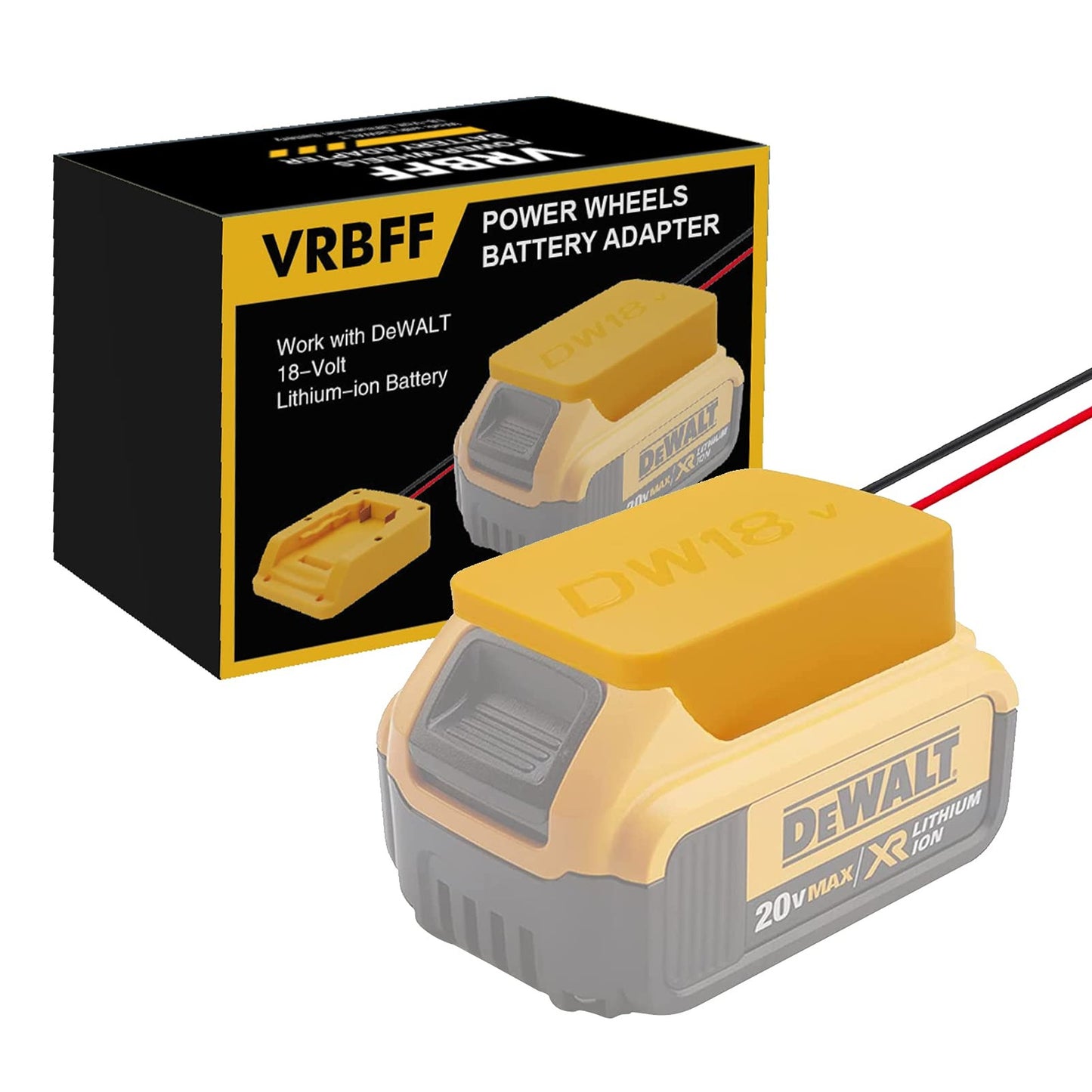 20V Battery Adapter for Power Wheels with 14 Gauge Robotics Connector