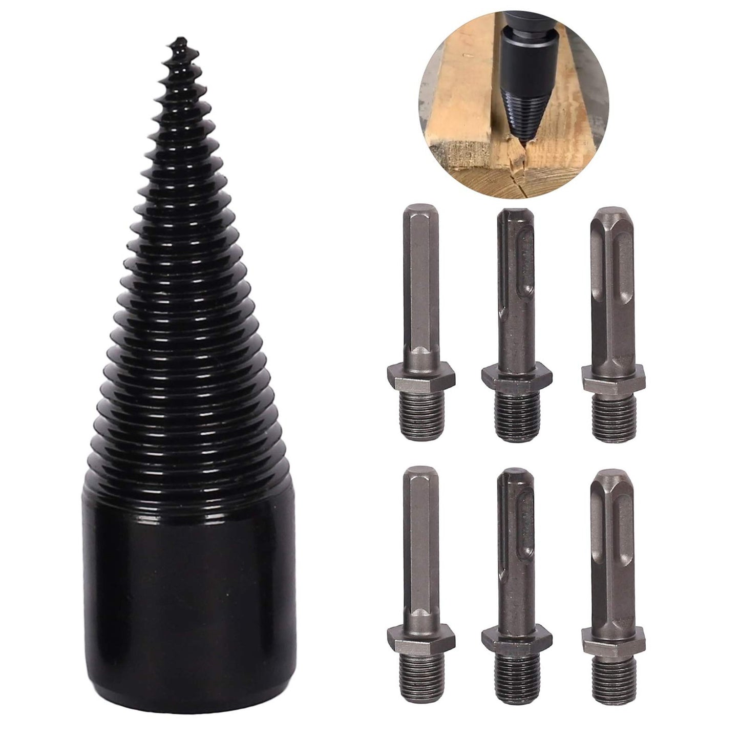 Heavy Duty Electric Wood Splitter Drill Bit for Efficient Kindling Preparation