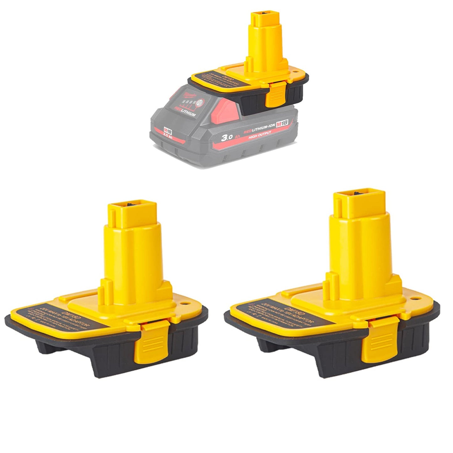 18V-20V Battery Converter for Milwaukee M18 Lithium Tools, 2-Pack Adapter