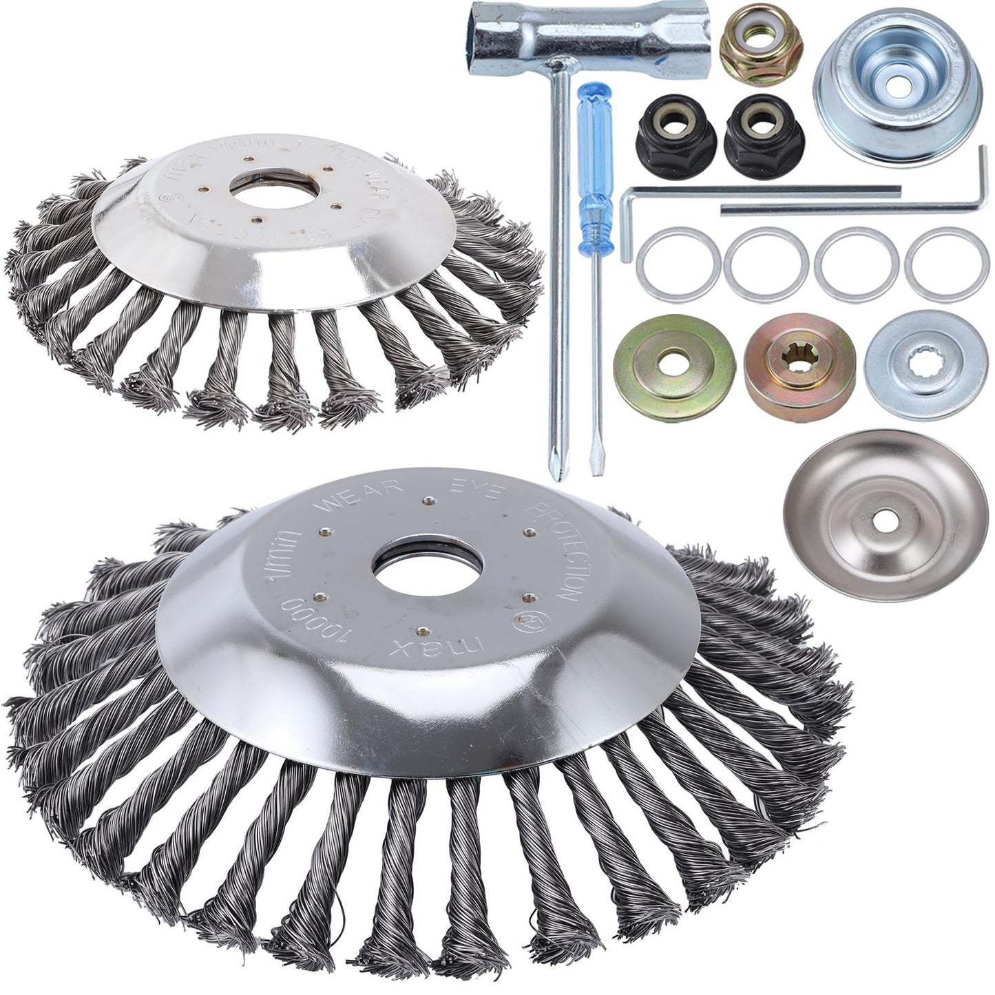 Rotary Steel Wire Brush Cutter Head with Universal Adapter for Trimmers