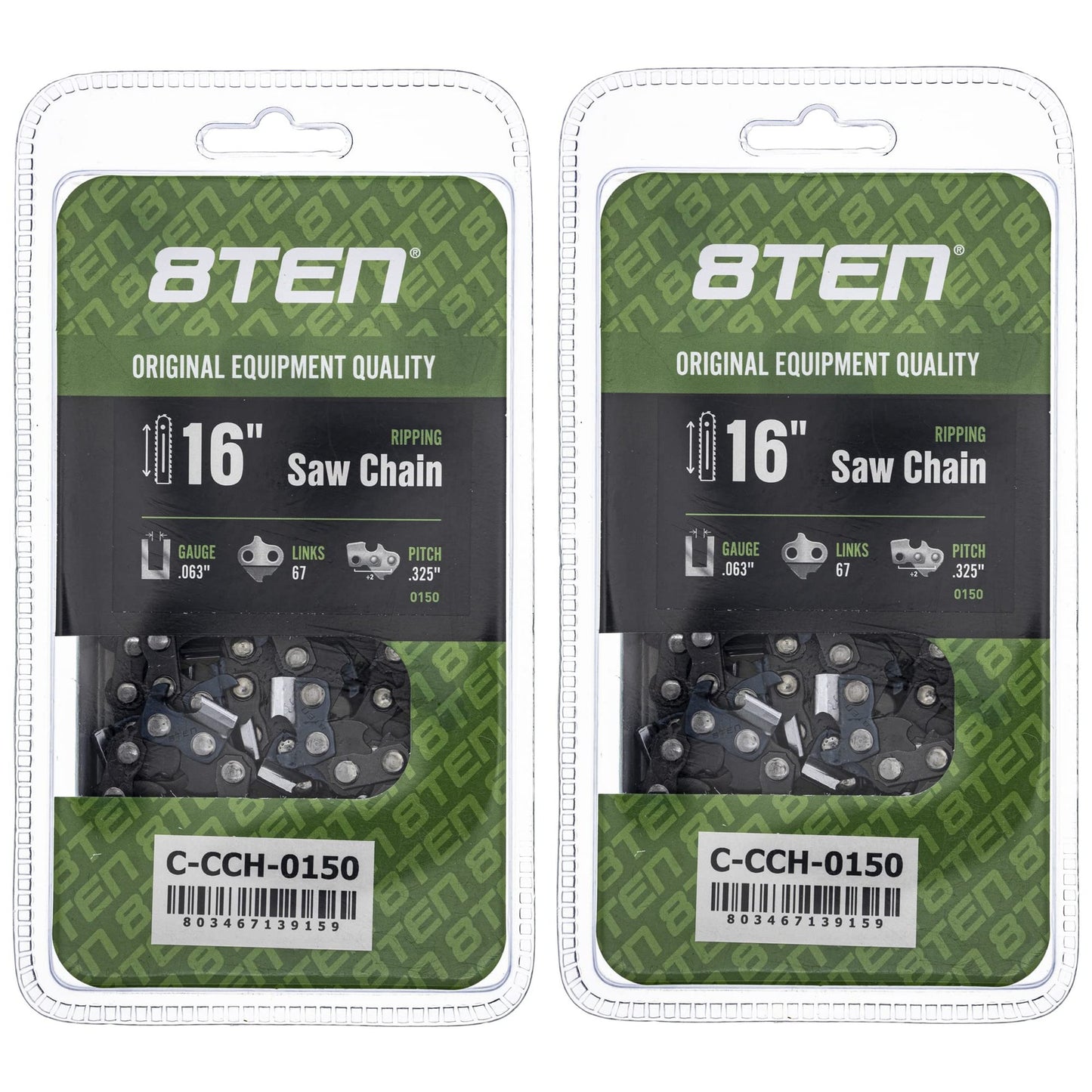 High-Performance 16-Inch Chainsaw Chain for Stihl 024 028 MS Models - 2 Pack