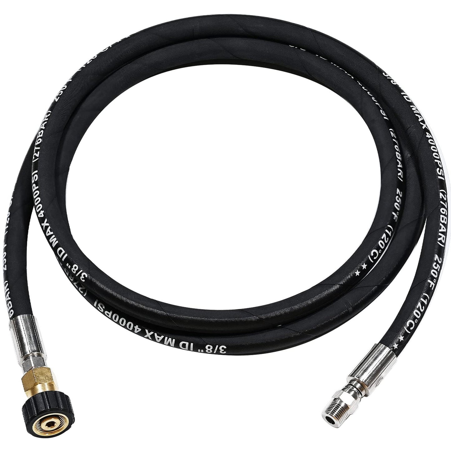 High-Performance 3/8" Pressure Washer Whip Hose with Swivel 4000 PSI