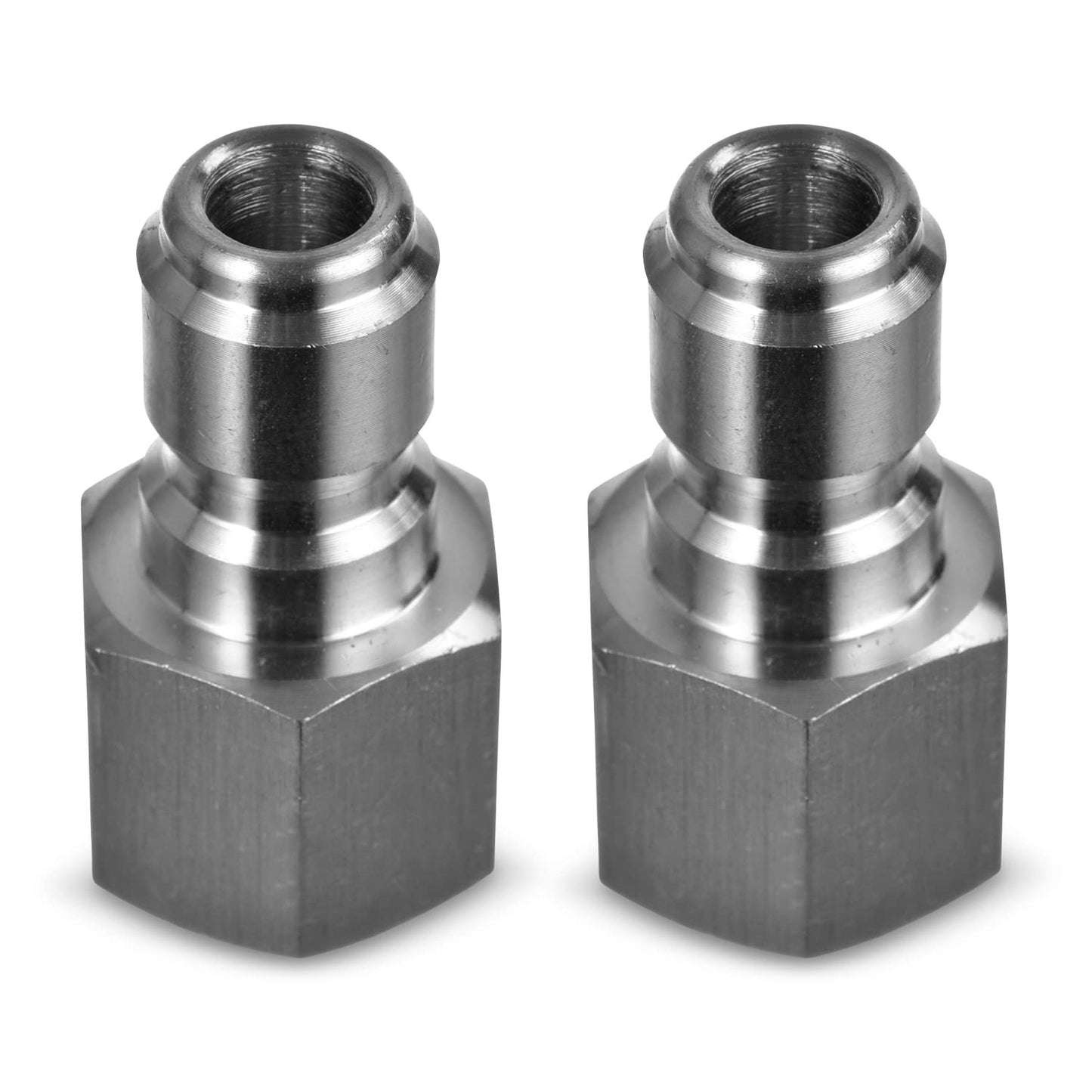 Stainless Steel 3/8 Inch Quick Connect Pressure Fittings Set of 2
