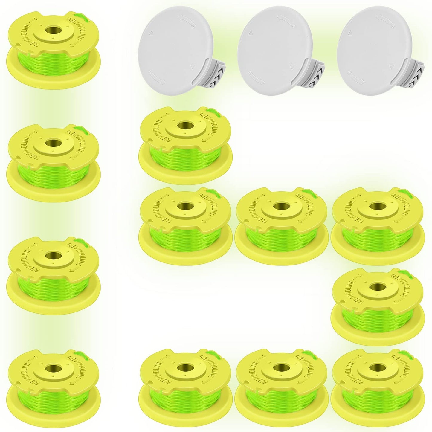 Ryobi Compatible 15 Pcs Trimmer String Replacement Set with Caps