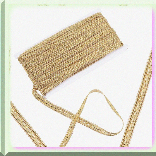 21.8 Yards Gold Shiny Lurex Gimp Braid Trim 14mm