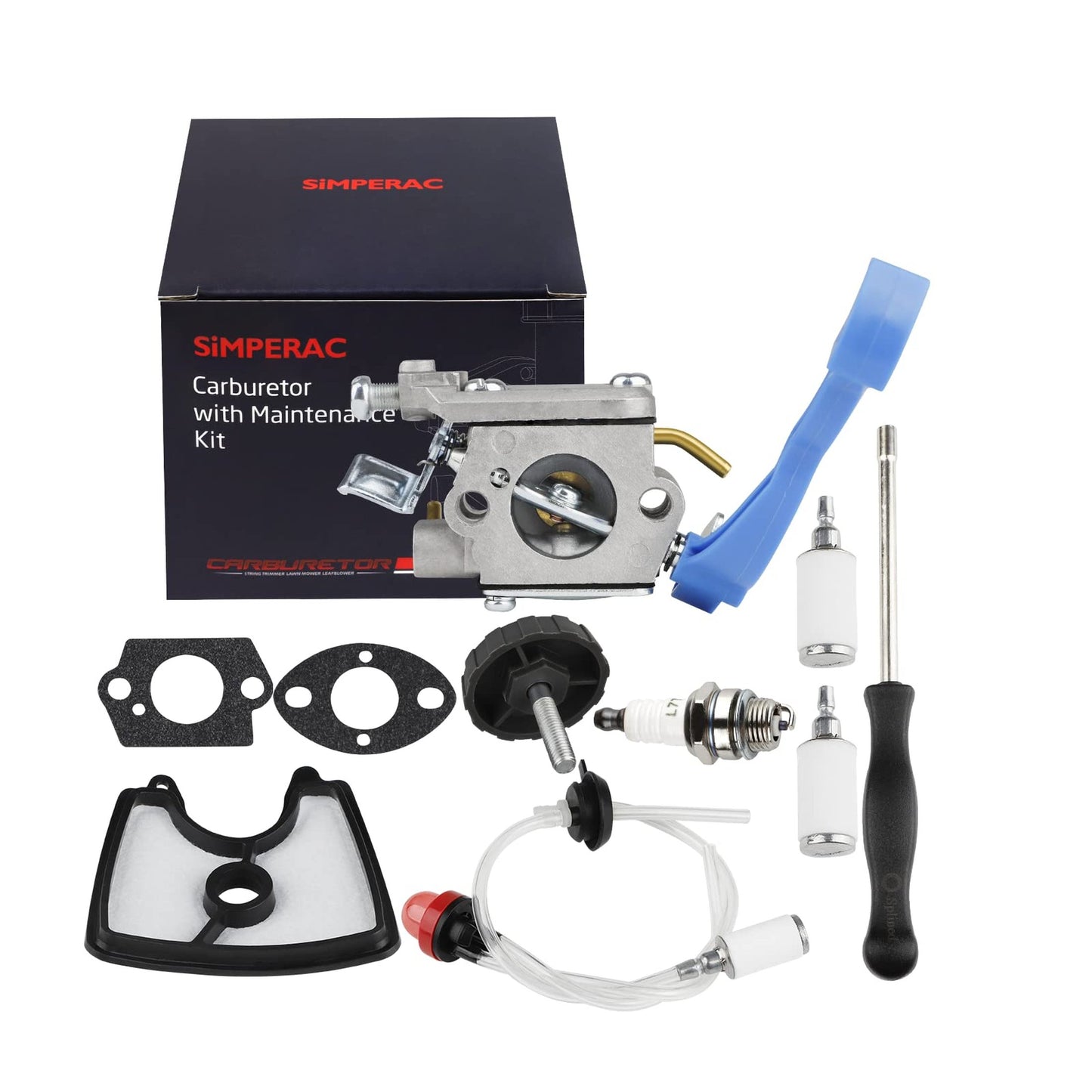 Husqvarna 125BV Carburetor Replacement Kit with Air Filter and Fuel Line