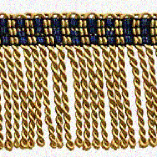 2" Antique Gold and Royal Blue Bullion Fringe Trim 10 Yards