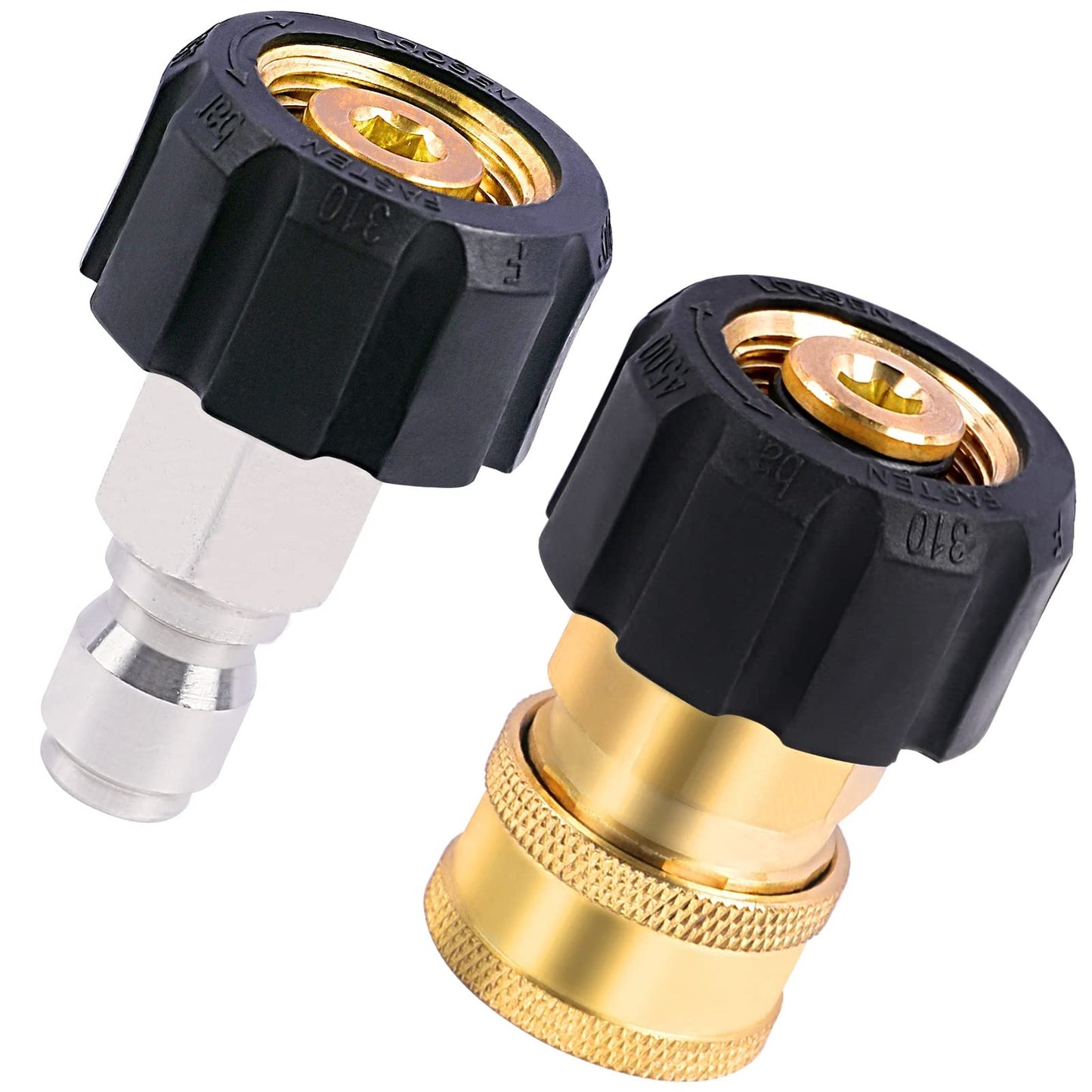 Pressure Washer Quick Connect Adapter Set for M22 and 3/8 Inch Fittings