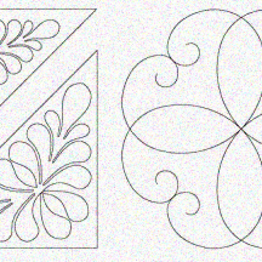 Quilting Motif and Triangular Design Stencils Set of 2